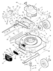 Mower Housing Assembly Diagram and Parts List for 22785X8A 1996 Briggs and Stratton Lawn Mower